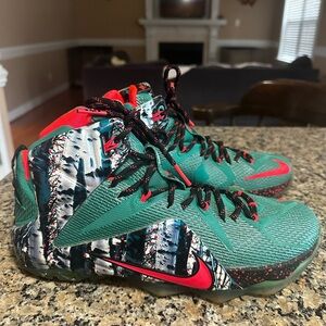 Nike LeBron XII 12 Xmas Akron Birch Sneakers